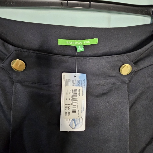 Navy Blue Fairway Fox Brand Golf Skort with Gold Buttons - Picture 6 of 8